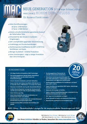 NEUE GENERATION 3/2-Wege Schnellschaltventile ... - MAC Valves