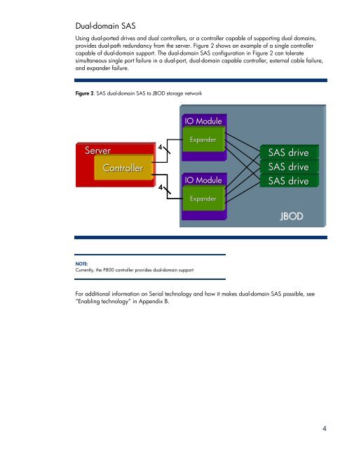 Redundancy in enterprise storage networks using dual-domain SAS ...