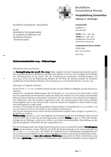 Bischöfliches Generalvikariat Münster - Bistum Münster - Kunstpflege