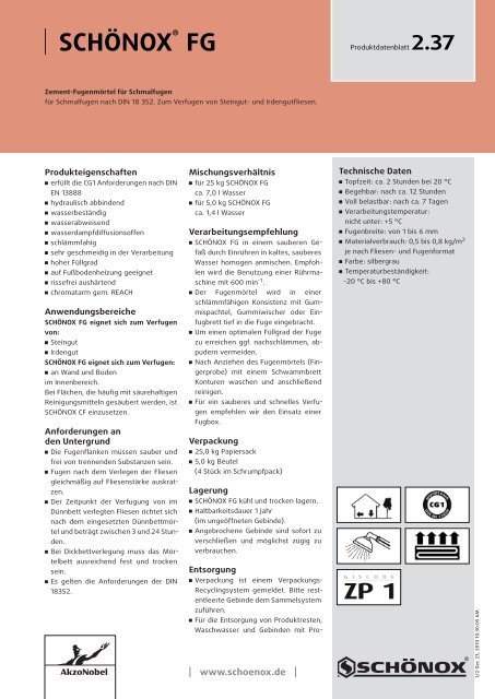 SCHÖNOX FG - Schonox