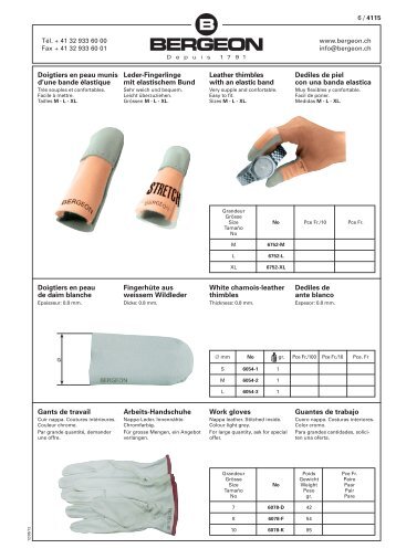 Doigtiers en peau munis d'une bande élastique Leder-Fingerlinge ...