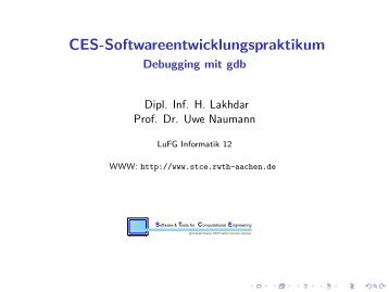 CES-Softwareentwicklungspraktikum - Stce.rwth-aachen.de - RWTH ...