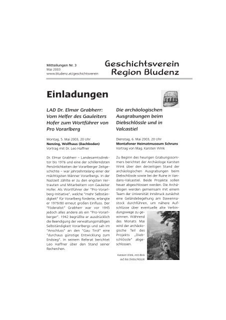 Mitteilungen - Stadt Bludenz