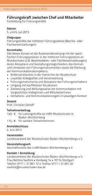 Führungsforum Musikschule 2013 - Verband deutscher Musikschulen