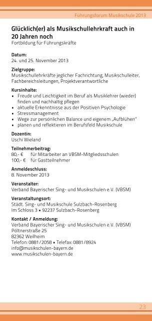 Führungsforum Musikschule 2013 - Verband deutscher Musikschulen
