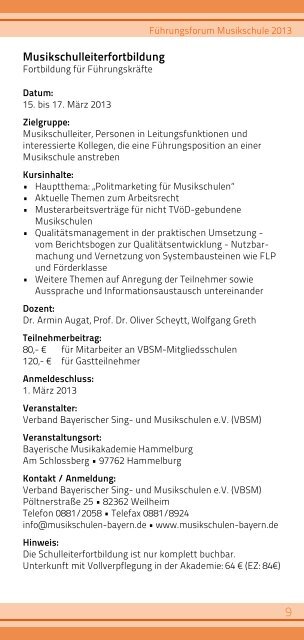 Führungsforum Musikschule 2013 - Verband deutscher Musikschulen