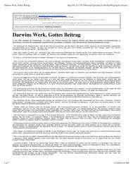 Darwins Werk, Gottes Beitrag