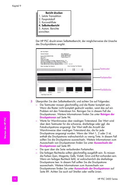 HP PSC 2400 Photosmart Series All-in-One Referenzhandbuch