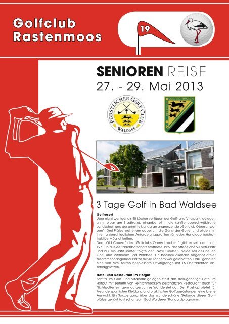 SENIOREN REISE - Golfclub Rastenmoos