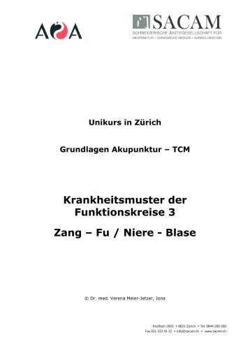 Krankheitsmuster der Funktionskreise 3 - sacam