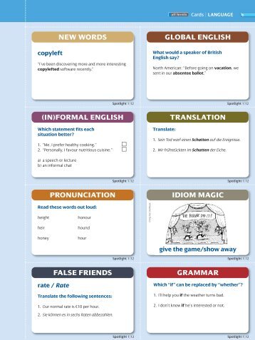 Language cards - Spotlight Online