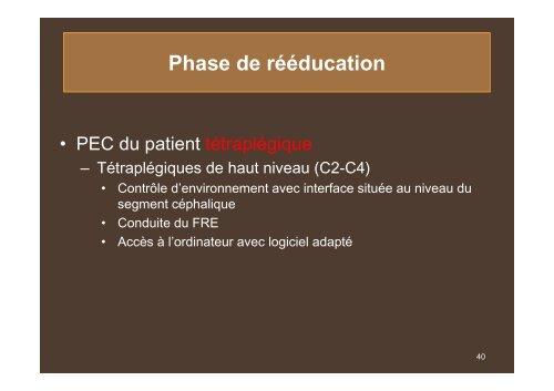 Rééducation et Réadaptation du patient blessé médullaire - Cofemer