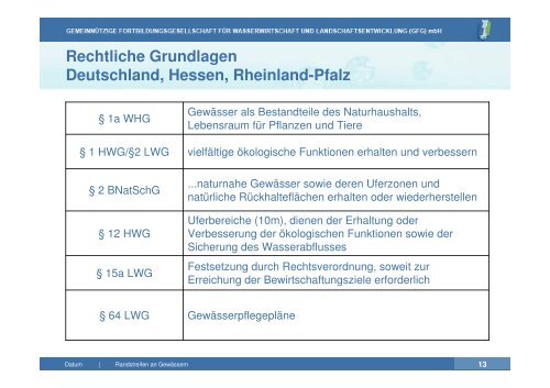 Vortrag zu Gewässerrandstreifen an Fließgewässern | PDF 2,2 MB