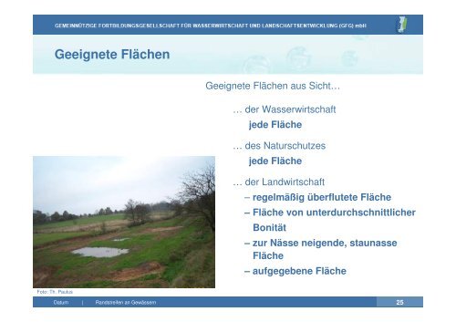 Vortrag zu Gewässerrandstreifen an Fließgewässern | PDF 2,2 MB