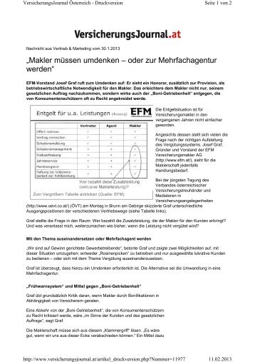 Makler müssen umdenken oder zur Mehrfachagentur werden - EFM ...