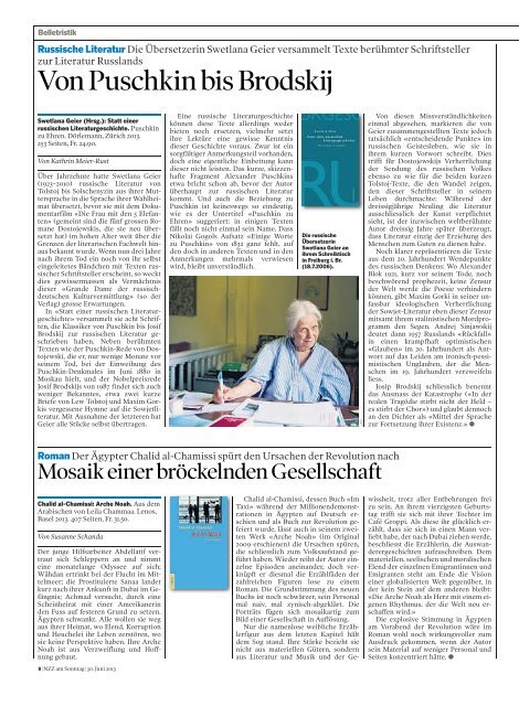 Bücher am Sonntag - Neue Zürcher Zeitung