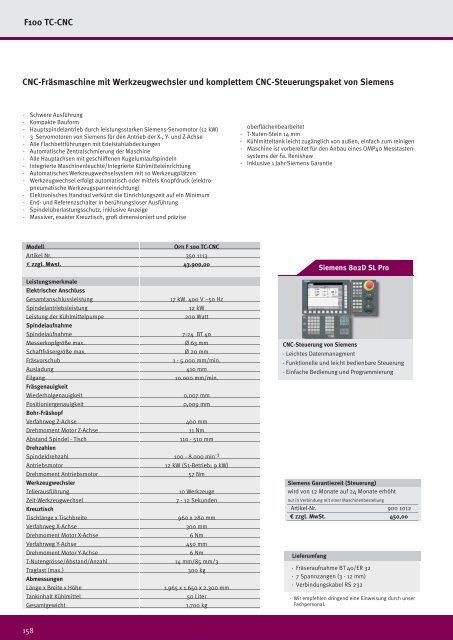 CNC-Fräsmaschine mit Werkzeugwechsler und komplettem CNC ...