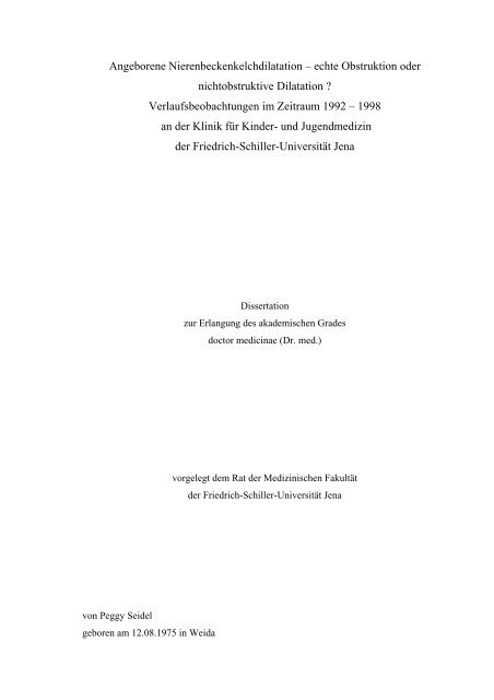 Angeborene Nierenbeckenkelchdilatation – echte Obstruktion oder ...