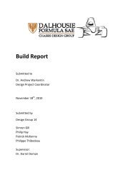 Build Report - Mechanical Engineering Department - Dalhousie ...