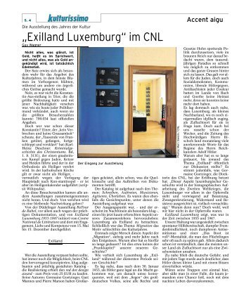 „Exilland Luxemburg“ im CNL - Guy Wagner