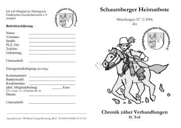 Schaumberger Heimatbote - Thüringisch-Fränkischer ...
