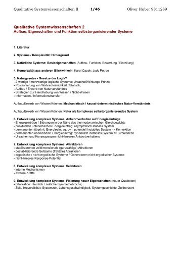 Qualitative Systemwissenschaften 2