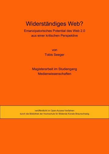 3.5. Gegenöffentlichkeit und das Web 2.0 - OPUS - Hochschule für ...