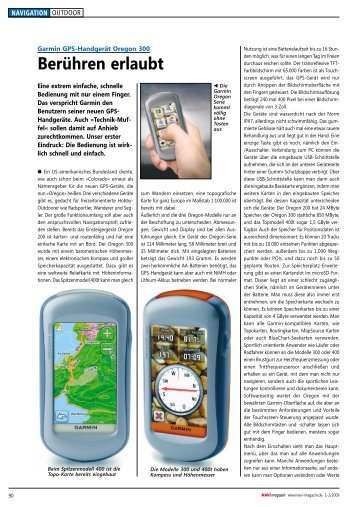 Test: Garmin GPS-Handgerät Oregon 300 - Navi-Magazin ONLINE