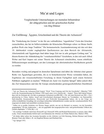 2. Ma'at und Logos. - Vergleichende - Dittmer, Jörg