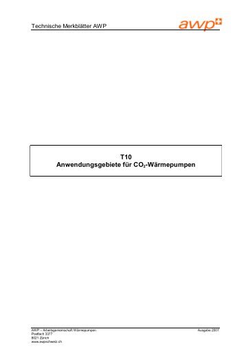 T10 Anwendungsgebiete für CO2-Wärmepumpen