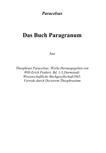 55-Paracelsus - Das Buch Paragranum - anova