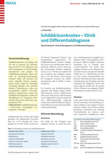 Schilddrüsenknoten - Berner Institut für Hausarztmedizin BIHAM ...