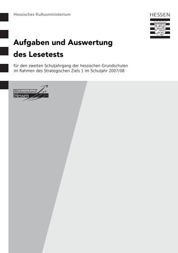 Aufgaben und Auswertung des Lesetests Schuljahr 2007/08