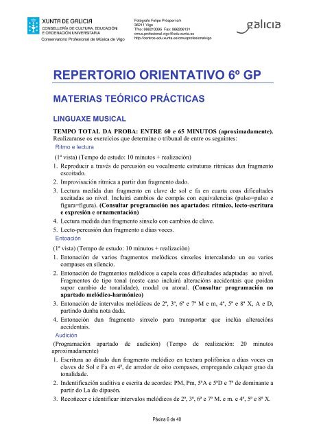 6º Curso do Grao Profesional GP