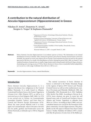 A contribution to the natural distribution of Aesculus ... - Bio.bas.bg