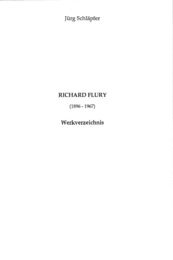 RICHARD FLURY Werkverzeichnis - Zentralbibliothek Solothurn