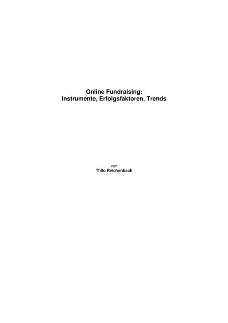 Online-Fundraising: Instrumente, Erfolgsfaktoren, Trends!