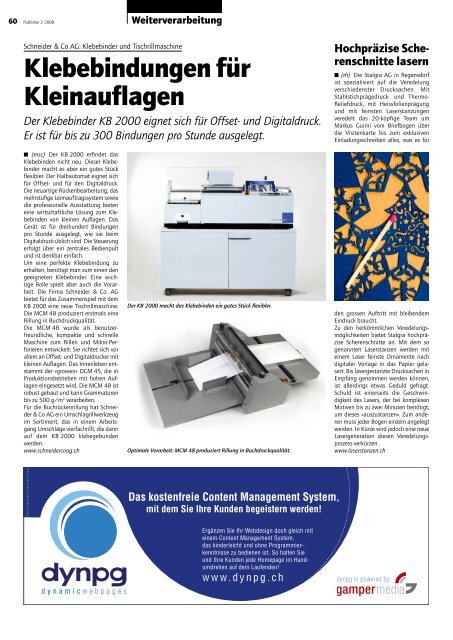 Klebebindungen für Kleinauflagen - Publisher