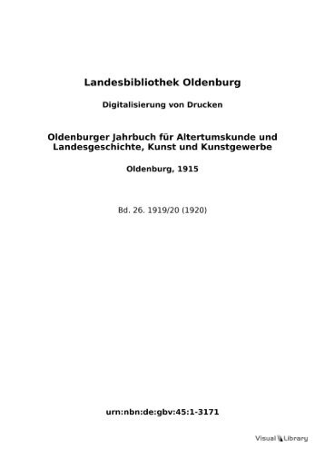 Oldenburger Verein für altertumskunde und Landesgeschichte - der ...
