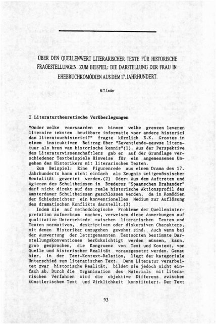 ÜBER DEN QUELLENWERT LITERARISCHER TEXTE ... - Groniek
