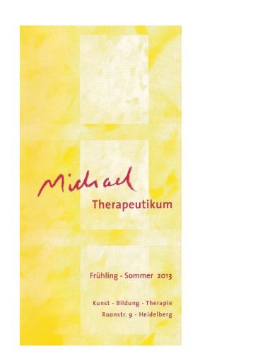 Gesamtprogramm Frühjahr-Sommer 2013 - Michael Therapeutikum