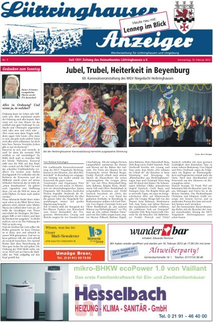 Jubel, Trubel, Heiterkeit in Beyenburg - Lüttringhauser Anzeiger