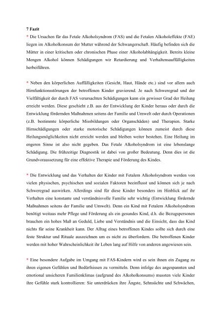 chancen von Kindern mit Fetalem Alkoholsyndrom / Diplomarbeit ...