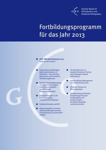 Fortbildungsprogramm für das Jahr 2013 - German Board of ...