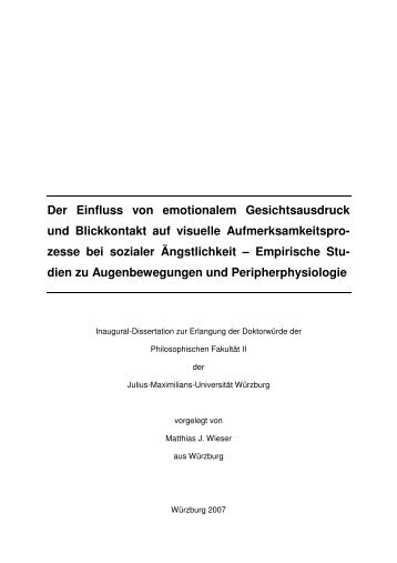 Der Einfluss von emotionalem Gesichtsausdruck und Blickkontakt auf