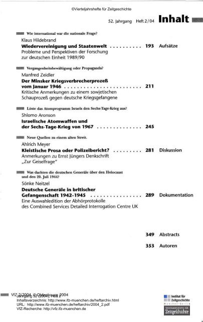 Heft 2 - Institut für Zeitgeschichte