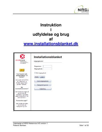 Instruktion i udfyldelse og brug af www ... - NRGI.dk