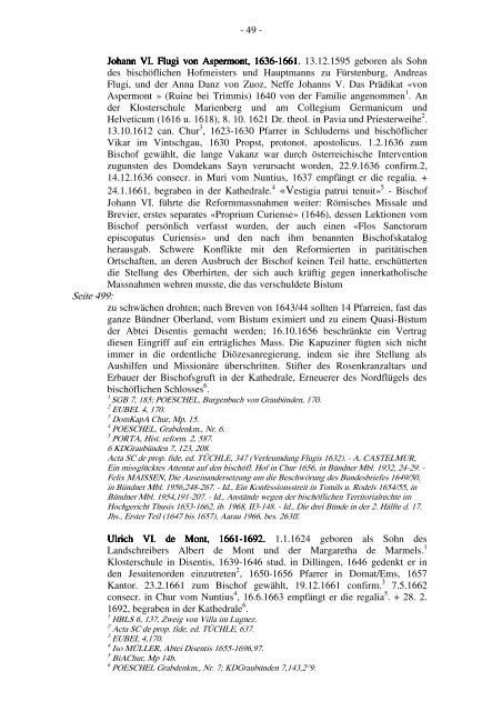 Liste der Bischöfe und Domherren des Bistums Chur - Burgenverein ...