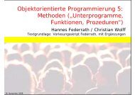 Objektorientierte Programmierung 5: Methoden („Unterprogramme ...