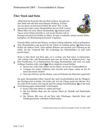 Deutsch - Textverständnis (4. Klasse)